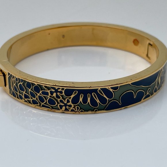 J. Crew Bracelet gold plated bangle enamel paint F - Picture 6 of 11